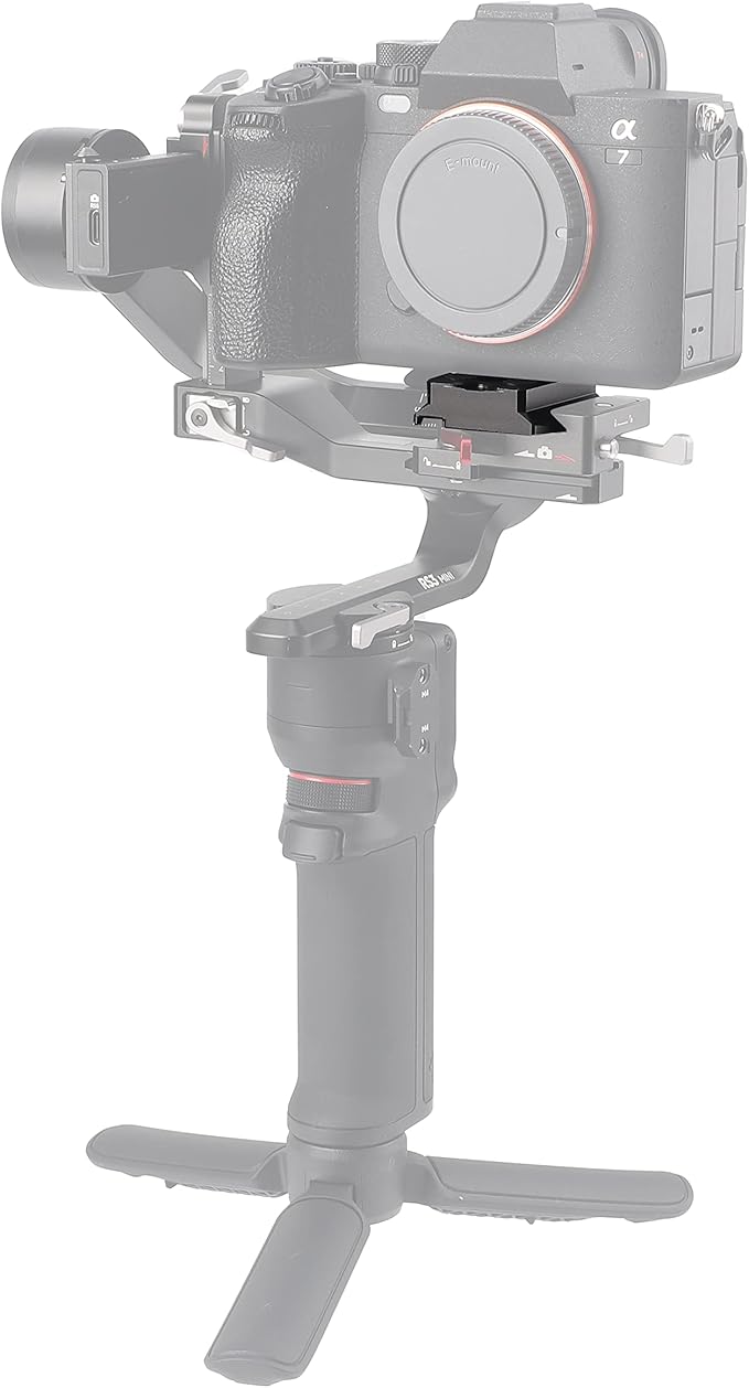 FocusFoto Upper Quick Release Baseplate QR Plate for DJI Ronin RS 3 Mini/RS 4 Mini Gimbal Stabilizer, Compatible with RS 2/RSC 2/RS 3/RS 3 Pro/RS 4/RS 4 Pro Arca-Swiss Standard Camera Tripod Ball Head