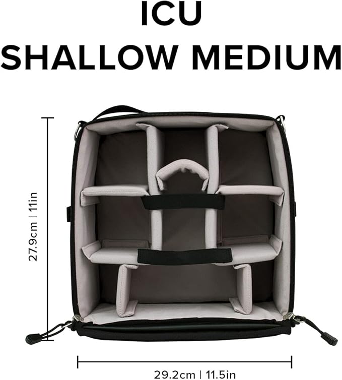 f-stop – Shallow Medium Internal Camera Unit (ICU) Pack Insert for DSLR, Mirrorless, Photo Gear Storage and Carry Protection