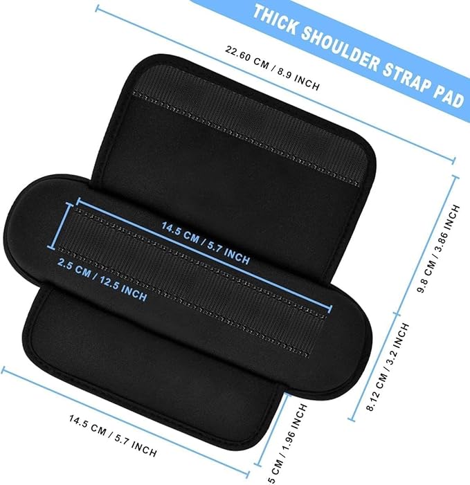 ZINZ 2-Pack Tactical Shoulder Pad, Ultra-Thick Comfort Cushion for Vest Straps, Backpacks, Breathable & Shock-Absorbing,Black