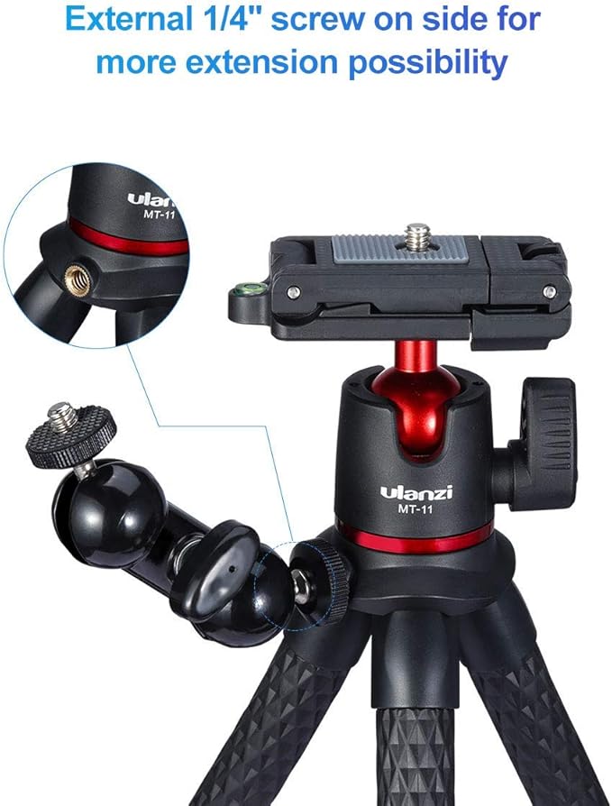 ULANZI Camera Tripod, Mini Flexible Tripod Stand with Hidden Phone Holder + ULANZI Smartphone Video Rig with Handles