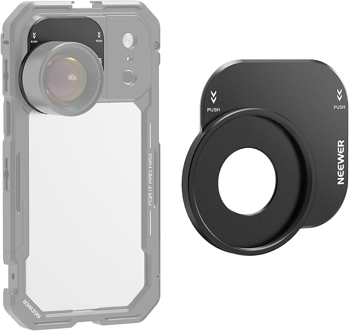 NEEWER 37mm Filter Lens Backplate for PA143/PA144 Phone Cage Only, Quick Release Video Rig Mobile Camera Photography Accessories Compatible with iPhone 17 Pro 17 Pro Max Beastgrip, PA152