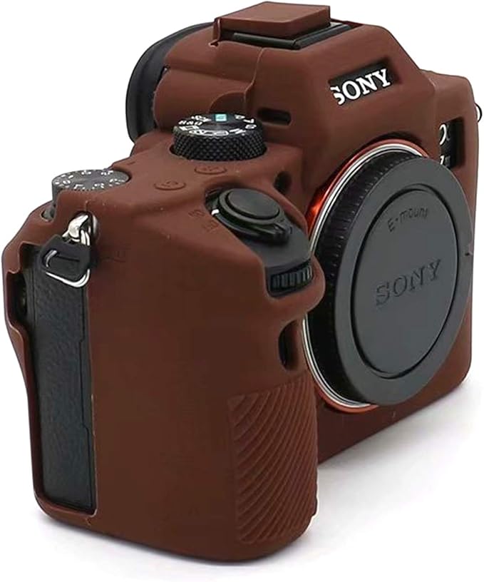 Professional Secure Soft Silicone Camera Case Bag Housing Rubber Body Skin for Sony Alpha A7iii a73 A7R3 A7Riii a7R Mark III a7 Mark III Digital SLR Camera Protective Case (Coffee)