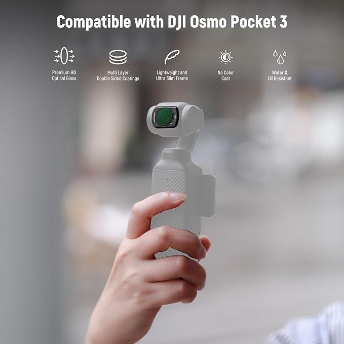 NEEWER Magnetic CPL Filter Compatible with DJI Osmo Pocket 3 Creator Combo Accessories, Multi Coated Circular Polarizer Filter Kit with 2 Screen Protectors, Action Camera Accessories