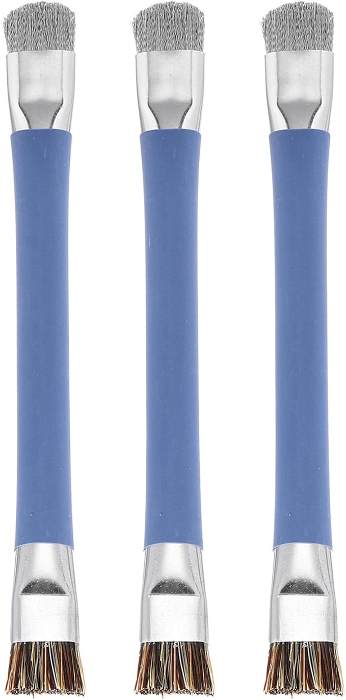 MECCANIXITY 3PCS Anti Static Brush, 147mm Dual Head Cleaning Brush for Small Spaces Keyboard Computer PCB Electronic Cleaning Kit, Blue