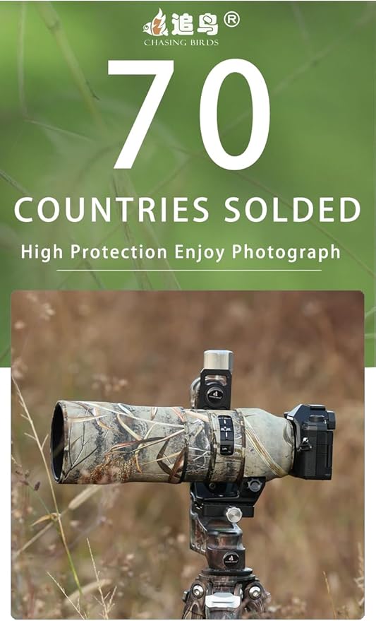 CHASING BIRDS Lens Camouflage Waterproof Coat for Olympus 300mm F4.0 is PRO Rainproof Lens Protective Cover Version IV (Brown Grid)