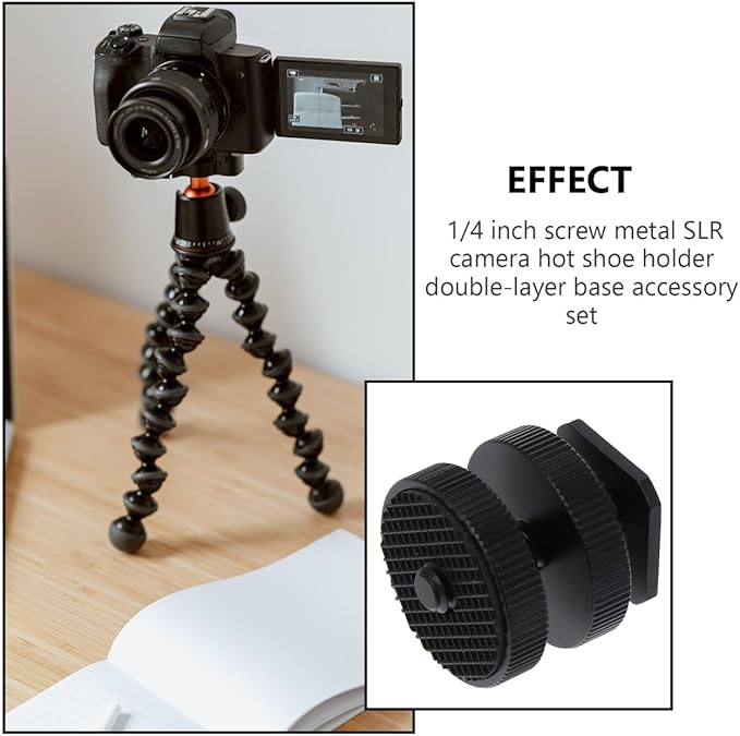 ARTIBETTER Tripod Accessories Mount with 1/4 Inch Screw Hot Shoe Adapter for Camera Flash Led Light Microphone DSLR Photography Equipment