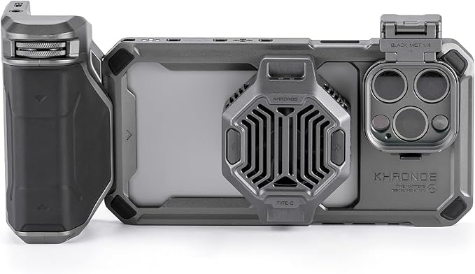Tilta Khronos Advanced Kit Compatible with iPhone 15 Pro Max - Space Gray | Phone Case, Cooling Fan, ND Filter, PD Focus Handle