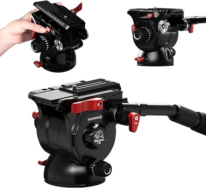 IFOOTAGE Video Tripod Head K7,Professional Heavy Duty,Five Step Dynamic Balance,Aluminum Alloy Fluid Head,Compatible for Sony G Master QR Plate,Content Creation,Vlogging,Video,Max Payload 15.4lb/7KG