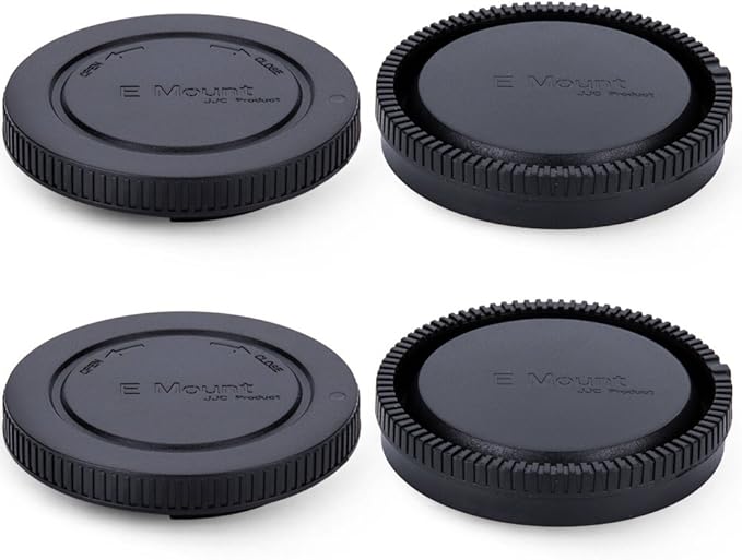 2 Pack E Mount Body Cap & Rear Lens Cover for Sony A6700 A6600 A6500 A6400 A6300 A6100 A6000 ZV-E10 ZV-E1 A7C II A7CII A7CR A7 A7II A7III A7IV A7V A7R A7RII A7RIII A7RIV A7RV A7S II III A9 II A1II