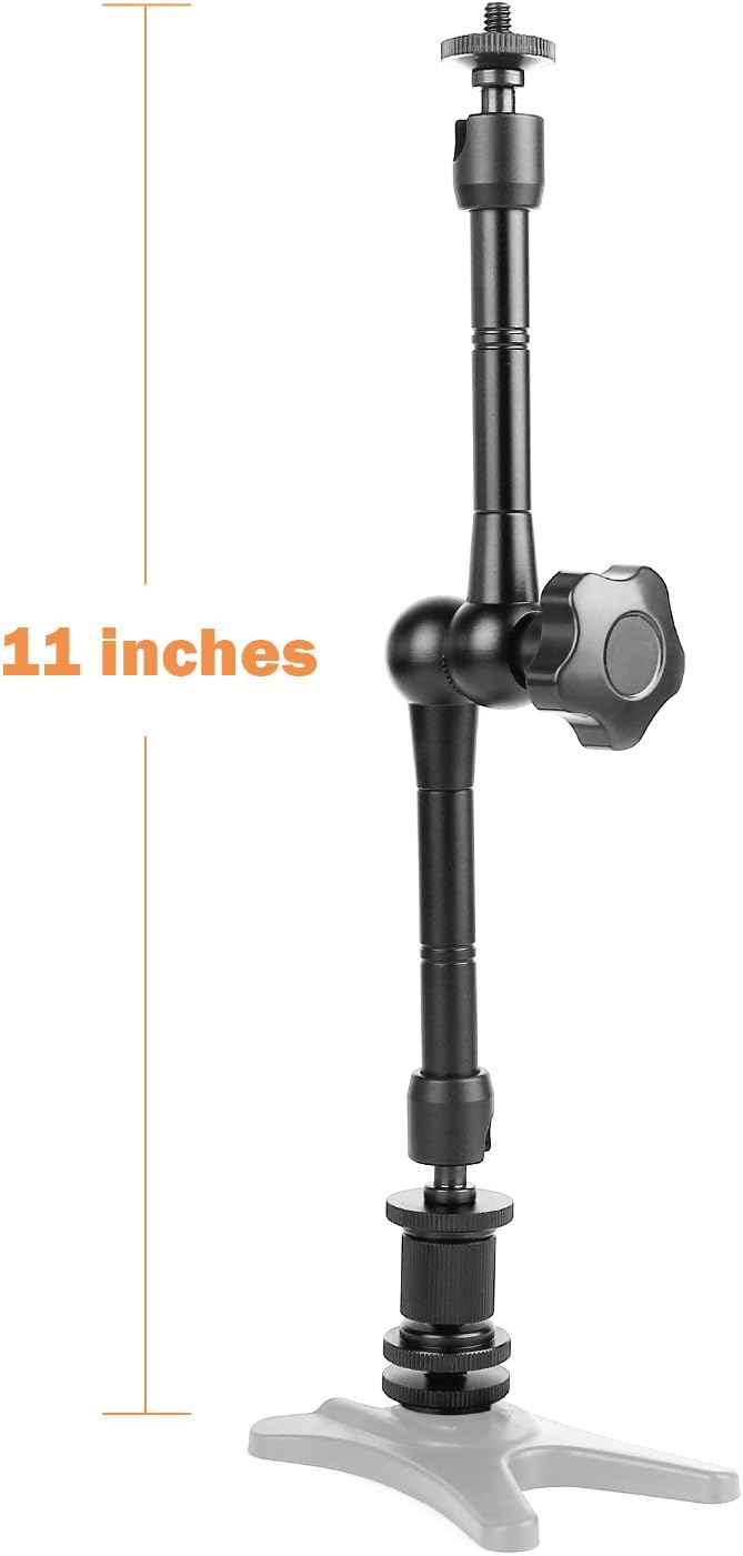 ChromLives 11'' Magic Arm with 2Pack Super Clamp Crab Clamp, Articulating Friction Arm Photography w/ 1/4'' and 3/8'' Thread Camera Clamp Compatible with DSLR Camera Rig, Monitor,Flash Light,DJI Osmo