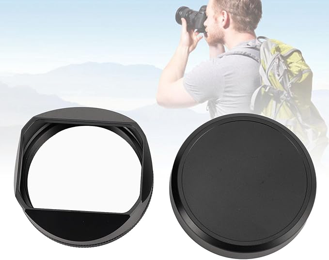 Aluminum Alloy Square Lens Hood Shade for X100VI X100V Camera with Lens Cap Accessory External Filter Compatibility