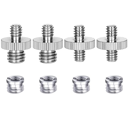 Homeet 8PCS 1/4 Inch to 3/8 Inch Male Camera Screw Mount Adapter, 1/4 in to 1/4 in Tripod Screw Adapter, and 1/4 in Female Thread to 3/8 in Male Thread Screw Nut for Camera/Tripod/Monopod