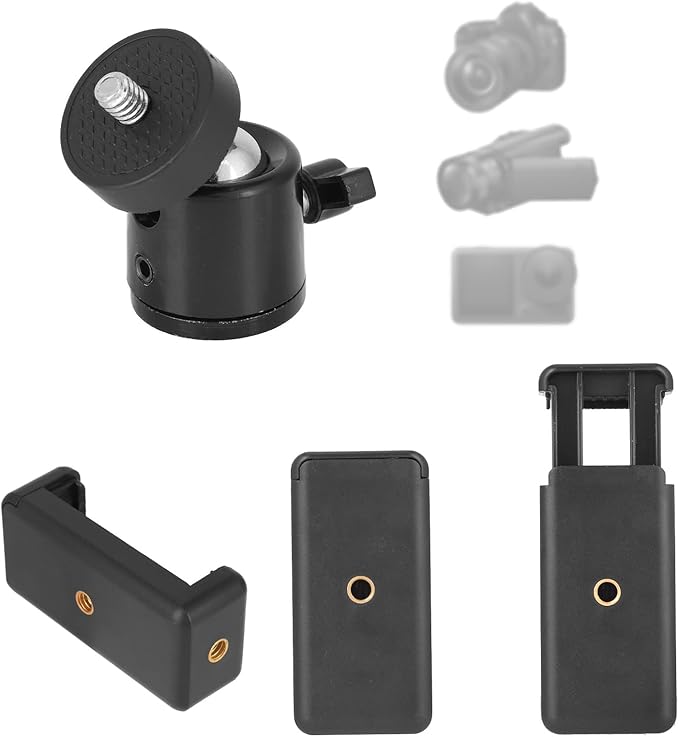 30pcs Camera Tripod Mount Kit, Camera Tripod Adapter Screw Kit Including 1/4 to 3/8 Inch Threaded Converters & 1/4 Inch Swivel Ball Head for DSLR Cameras, Monopods, etc