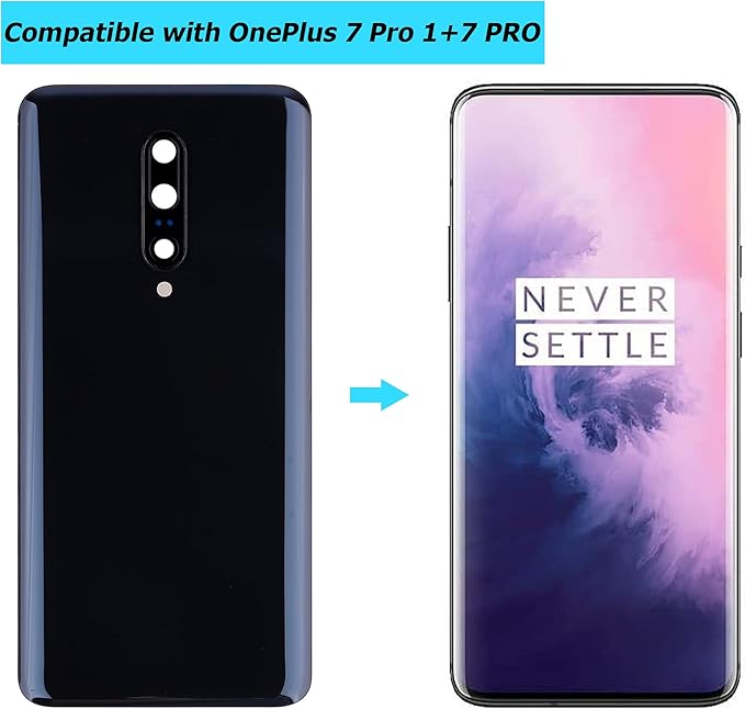 Battery Door Cover Back Cover Kompatibel for OnePlus 7 Pro 1+7 PRO GM1911 GM1913 GM1917 Mirror Grey with Camera Lens and Waterproof Glue…