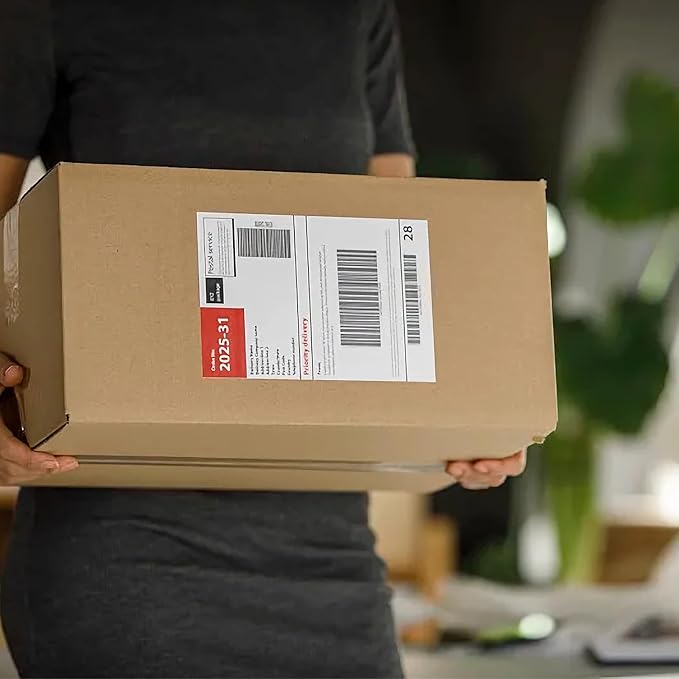 Half Sheet 8.5x5.5inch Shipping Mailing Label 100 Counts, 2 Labels Per Sheet 8.5 x 11 for Laser & Inkjet Printer, Permanent Adhesive Label Square Corner (50 Sheets)