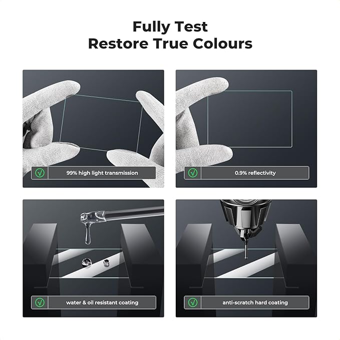 K&F CONCEPT 3 Pack Camera Screen Protector Compatible with Canon EOS R6 II/R6/R7, 0.3mm 9H Hardness Tempered Glass Cover Anti-Scratch Bubble-Free & Hot Shoe Cover