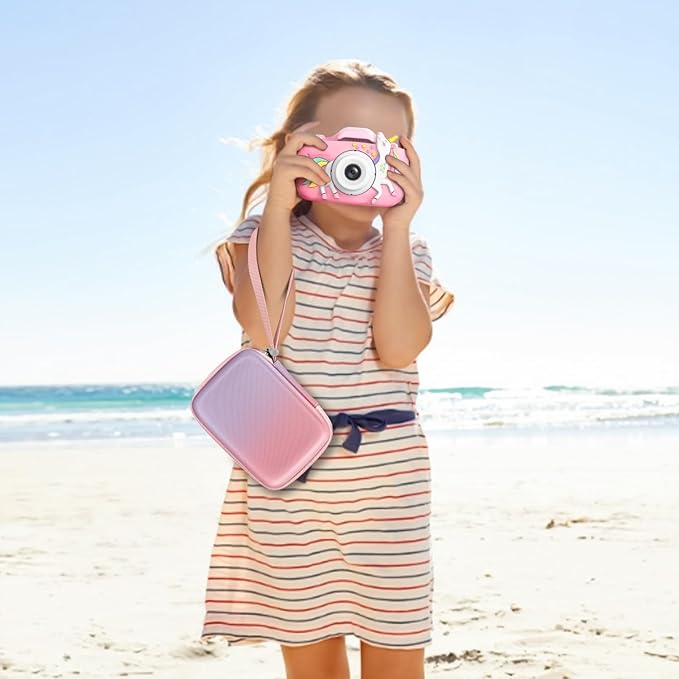 FINTIE Kids Camera Case Compatible with Goopow/Seckton/Dylanto/Mgaolo/Masterbee/CIMELR/Desuccus Kids Digital Camera Toys, Children Carrying Bag, Birthday Festival Gift, Fantasy Ombre
