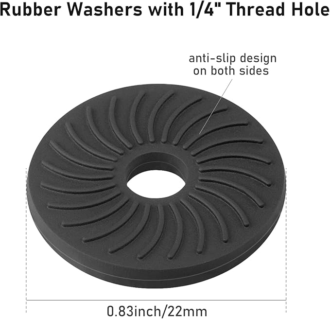 2 Packs Thumb Screw Camera Quick Release Adapter with 4 Packs Rubber Washers,1/4 Male to 1/4 Female Thread Thumbscrew L Bracket Mount Tripod Screw Rubber Pads for Camera Mounting Plate Flash Bracket