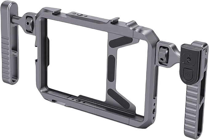 Smartphone Video Rig, Smartphone Metal Cage with Bluetooth Remote and Accessory Mounts for Filmmaking Vlogging Live Streaming