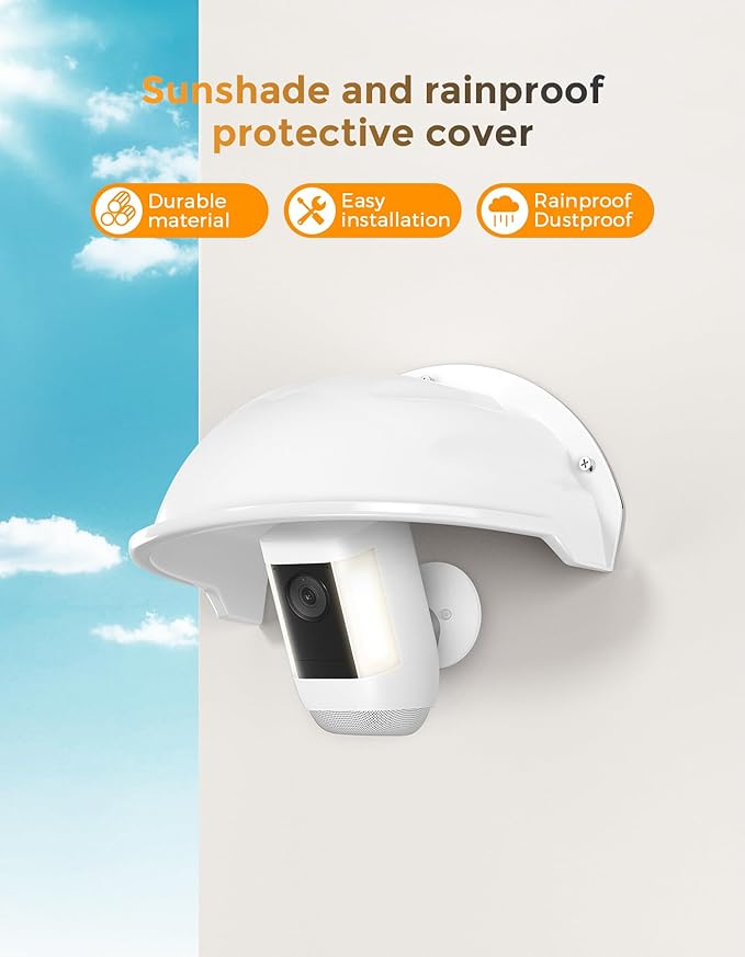 Augstci Universal CCTV Security Camera Sun Rain Shade Camera Cover Shield Safety Camera Protective Roof for CCTV Surveillance Outdoor Camera Hikvision/Nest/Ring/Arlo/Dome/Bullet,3pack