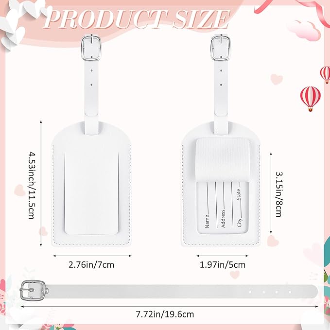 Dunzy 30 Pieces Leather Luggage Tag Women Identifiers Travel Suitcase Tags for Luggage Travel Backpack Bag Wedding Favors Women Men Adults Bulk