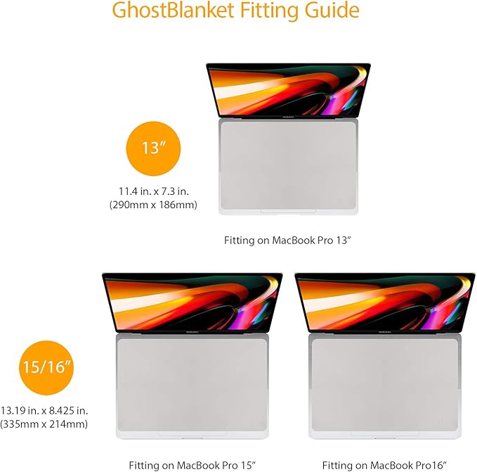 UPPERCASE GhostBlanket Screen Keyboard Imprint Protection Microfiber Liner and Cleaning Cloth 15" Compatible with MacBook Pro 16"