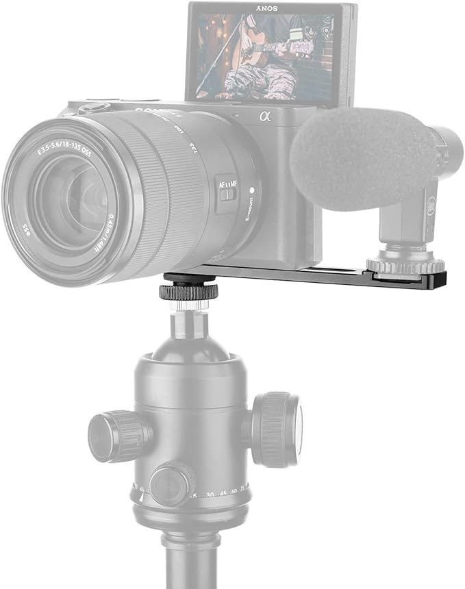 ChromLives Cold Shoe Bracket Extension Bar, Hot Shoe Extension, Microphone Mount with 1/4'' Tripod Screw Compatible with Mirrorless Camera Vlogging Sony A6400 6300 6500 6000 Zhiyun 4 DJI Osmo Pocket