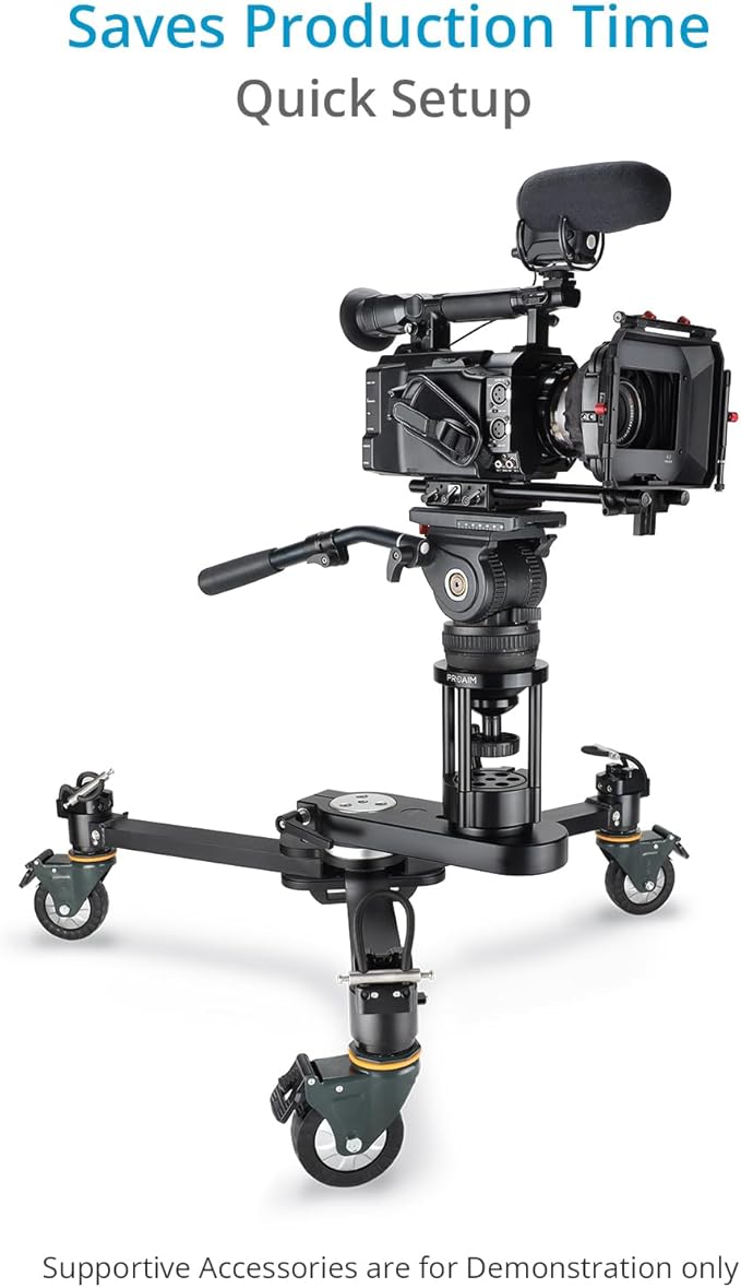 PROAIM Camera Offset Euro/Elemac Adapter Bracket with Integrated Ratchet Knob for Film Dollies & Cine-Style Bazookas. Payload up to 100kg/200lb (EE-281-00)