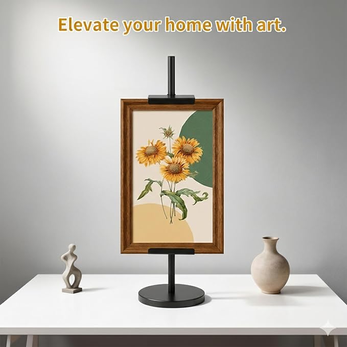 Adjustable Tabletop Easel Stand for Picture Frames, Picture Easels for Display, Gold Easel, Picture Frame Stand, Adjustable Art Easel.(18inch,Black)