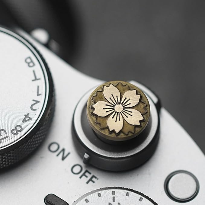 Durability Brass Shutter Release Button with Engraveds Florals Pattern for XT30 A7C2 Camera Enhances Grip Stability