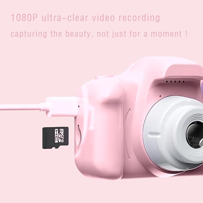 My Little Pony Sweetheart Party Children Camera, Birthday Gifts Girls Boys Age 3-12, Kid's Camera with SD Card,Pinkie Pie