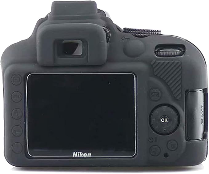 Professional Secure Silicone Camera Cases Bag Housing Rubber Body Skin for Nikon D3400 Digital SLR Camera (Black)