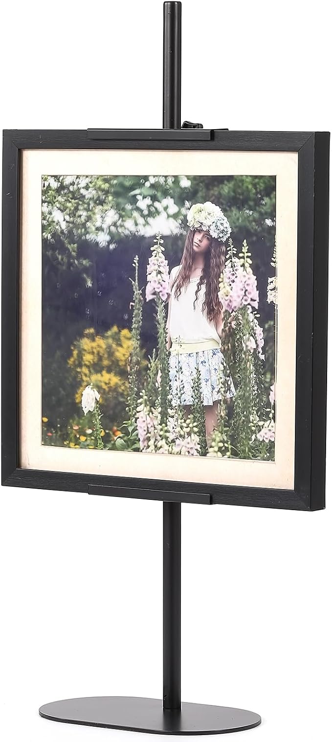 Adjustable Easel Stand, Tabletop Easel Stand for Picture Frames up to 28", Black Metal Picture Stand for Art Signs Photos, Framed Artwork Display Easel Stands for Home Events