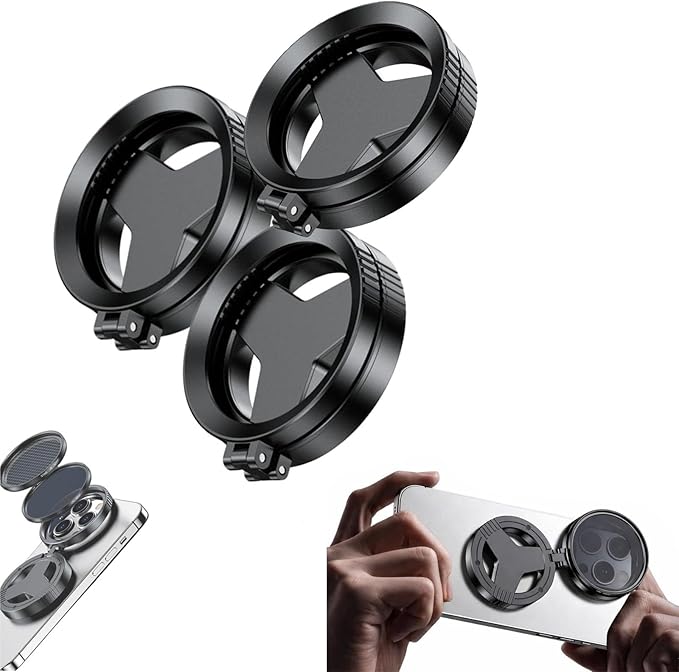 2026 Upgrade Anti-Glare Magnetic Phone Filter - 52mm CPL Polarizing Lens, Rotatable CPL Filter Reduces Reflections Enhances Colors for Smartphone Photography (3PCS)