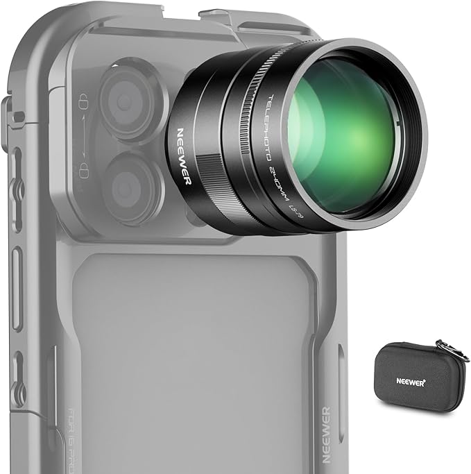 NEEWER 2X Converter for Phone Camera Telephoto Lens Only, 240mm Teleconverter 7 Elements in 5 Groups, 17mm Thread Compatible with NEEWER Phone Cage iPhone Android Samsung Xiaomi, LS-79