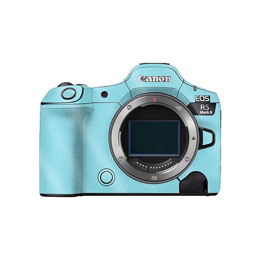 Glossy Glitter Camera Skin Compatible with Canon EOS R5 Mark II (2023) - Solid Baby Blue - Premium 3M Vinyl Protective Wrap Decal Cover - Easy to Apply | Crafted in The USA by MightySkins