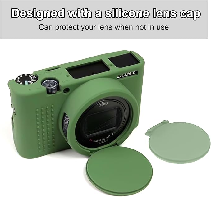 Easy Hood Camera Case for Sony RX100 VII, Soft Silicone Protective Cover Protector Skin Removable Lens Cover for Sony DSC-RX100 VII DSC-RX100M7 Digital Camera (Green)
