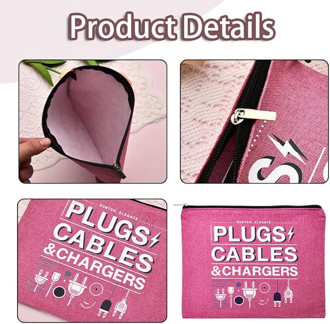 ShiQiao Spl Charging Cable Organizer Pouch for Travel Accessories Bag for Charging Cable Portable Organizer Bag Travel Toiletry Makeup Cosmetic Bags for Daughter Friend Christmas Birthday Gifts