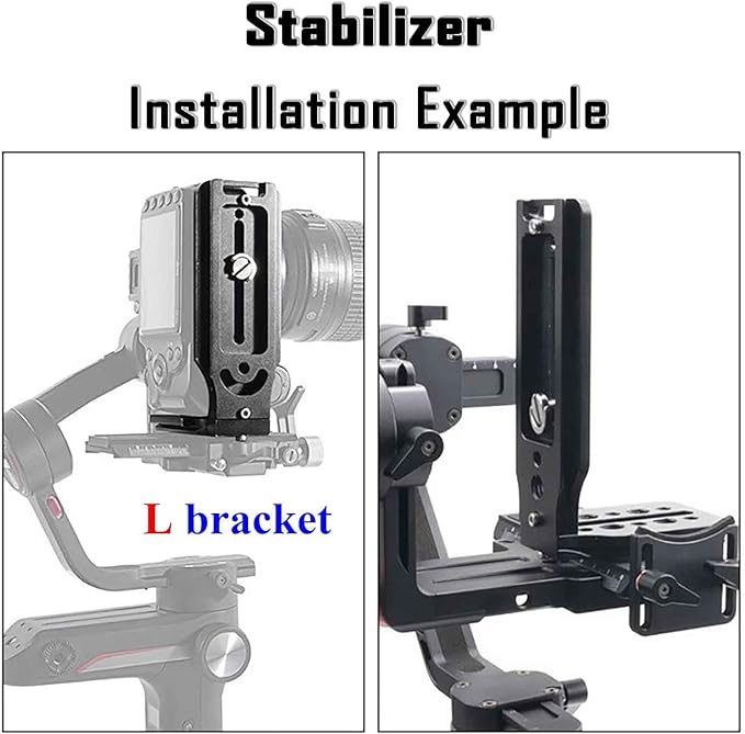 DSLR Camera L Bracket,Vertical Camera Mount,Quick Release Plate for Horizontal Vertical Photography, Compatible with Canon Nikon Sony Stabilizer Monopod Tripod
