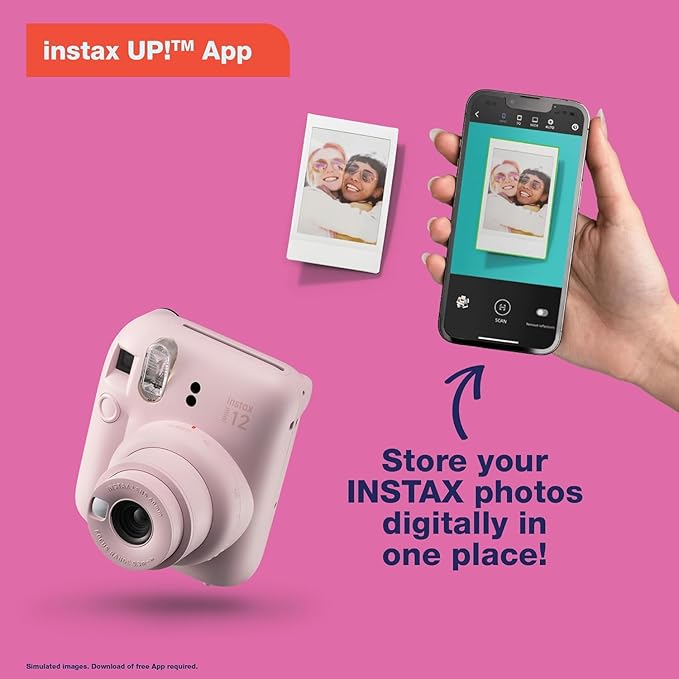Fujifilm Instax Mini 12 Instant Camera Mint Green with Sandisk 32 GB USB Flash Drive + 40 Sheets Fujifilm Instax Mini Film and Sunshine Photo Microfiber Cleaning Cloth Bundle