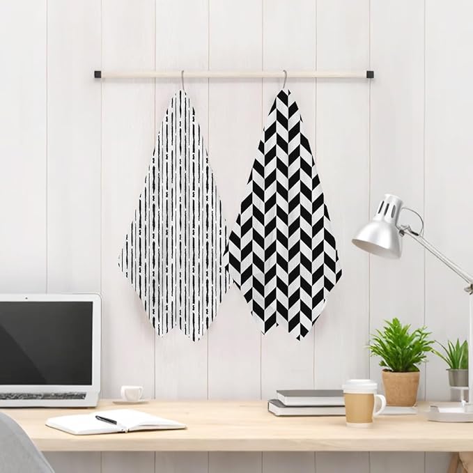 2Pcs Minimalist Kitchen Towels 24x14 Inch, Chevron Vertical Line Seamless Pattern Hand Towels for Kitchen Home Decor, Absorbent Microfiber Dish Cloth Tea Towel, Housewarming Gifts for Women Mom
