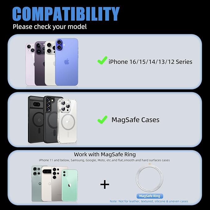 Magnetic Tripod for iPhone, Aluminium Phone Tripod Stand Compatible with Magsafe iPhone 17/16/15/14/13/12 Series, Foldable Strong Magnetic Phone Stand & Travel Essentials Accessories