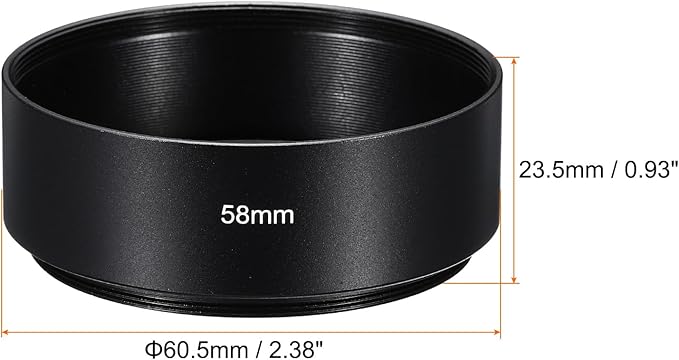 PATIKIL 58mm Lens Hood, Standard Focus Frosted Surface Anti-Reflective Inside Hood for Camera Lens, Black for Nikon, for Fujifilm, for Pentax, for Leica