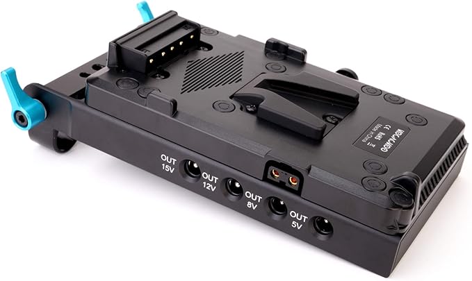 KOCACKOO V-Mount Lock Battery Plate Power Supply Splitter Adapter with 15mm Rod Clamp + LP-E6 Dummy Battery for BMPCC 4K/6K、DSLR RED Cameras、Camcorders、Canon 5D2/5D3/5D4/6D/6D2/7D/7D2/70D/80D/5DSR