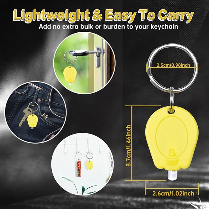 10 Pack Ultra Bright Mini LED Keychain Flashlight, Small Key Ring Flashlight, Portable LED Keychain Light for Outdoor Activities Emergency Light - Yellow Shell