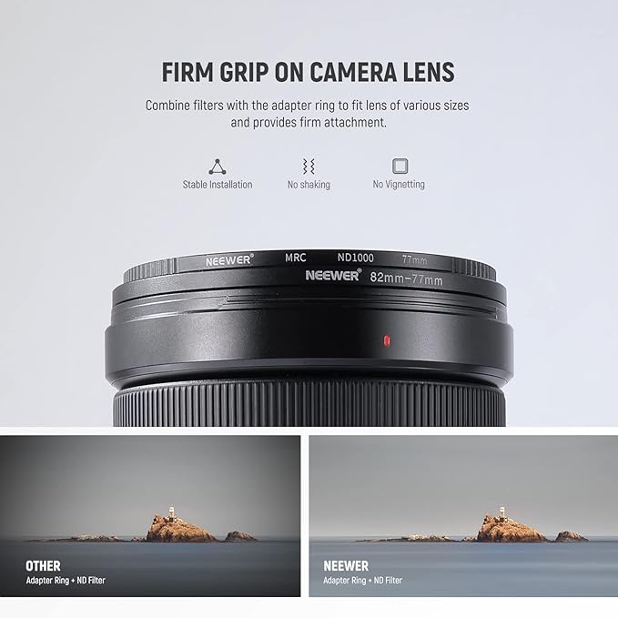 Neewer 20 Anodized Black Metal Lens Filter Adapter Rings - 10 Step Up + 10 Step Down Set
