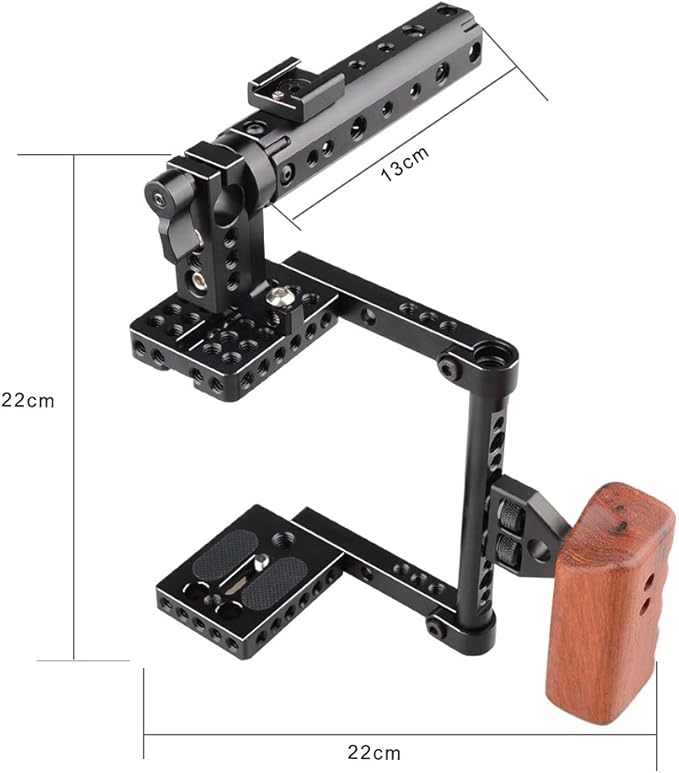 CAMVATE DSLR Camera with Cage Top Handle Wood Grip for 600D 70D 80D - 1373