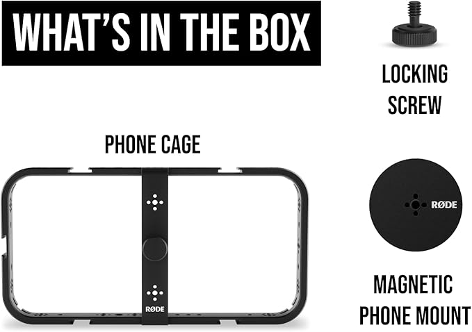 RØDE Phone Cage Magnetic Mobile Filmmaking Cage with 1/4-inch and 3/8-inch Threads and Cold Shoe Mounting Slots (MagSafe Compatible)