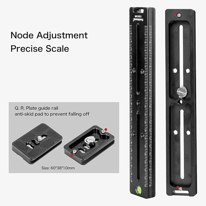 Koolehaoda 240mm Professional Rail Nodal Slide Metal Quick Release Clamp,Dual Dovetail Camera Bracket Mount with Double-Sided Clamp can be Rotated 90°, for Camera with Arca Swiss Compatible