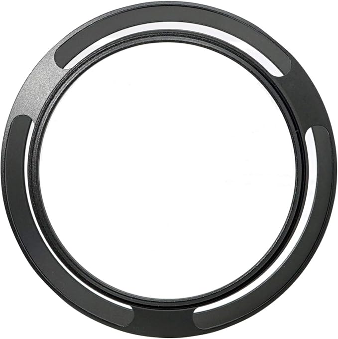 Fotasy Metal Curved Lens Hood - 49mm Vented Hood for Fuji, Leica, Olympus, Panasonic, Sony Lenses